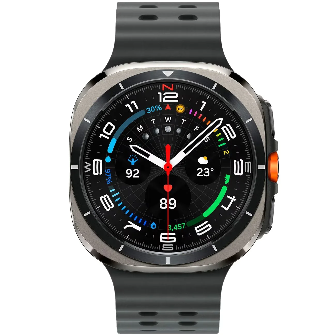Умные часы Samsung Galaxy Watch Ultra 47 мм Wi-Fi + LTE, Серебристый титан, Ремешок черный