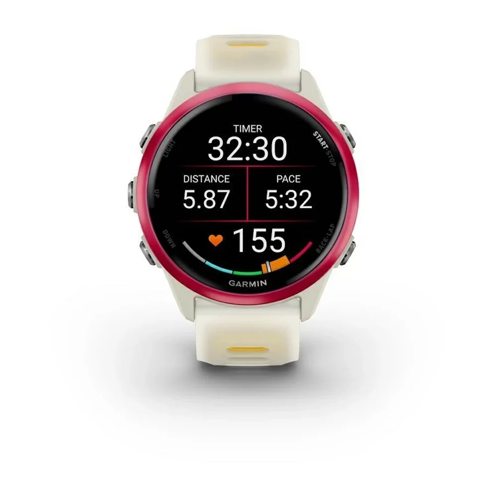 Спортивные часы Garmin Forerunner 570, 42 мм, Raspberry Aluminum Translucent Bone / Mango (Красный манго)