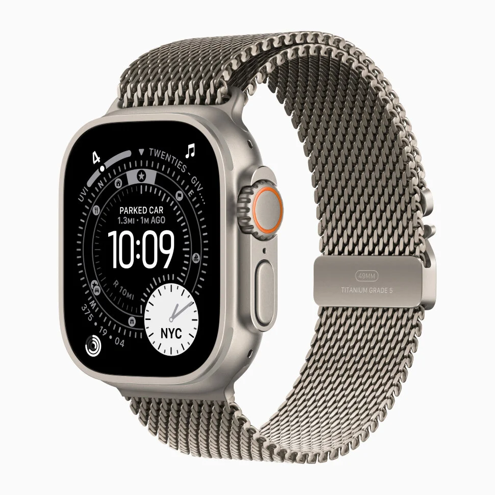 Смарт-часы Apple Watch Ultra 3, 49 мм, ремешок Titanium Milanese Loop, Натуральный титан / Natural Titanium