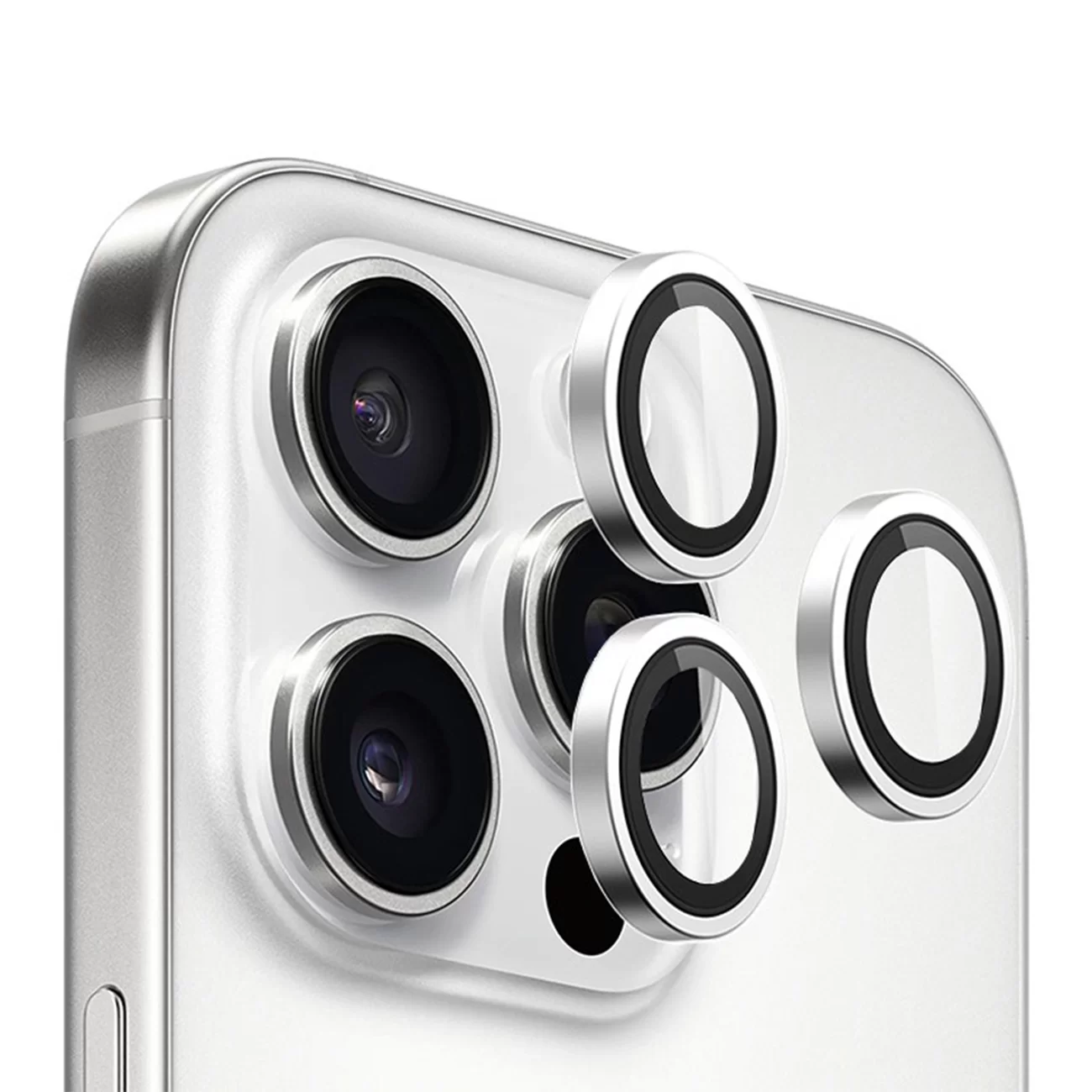 Защитное стекло BlueO Camera Lens Armor Aluminum Silver для iPhone 16 Pro/16 Pro Max