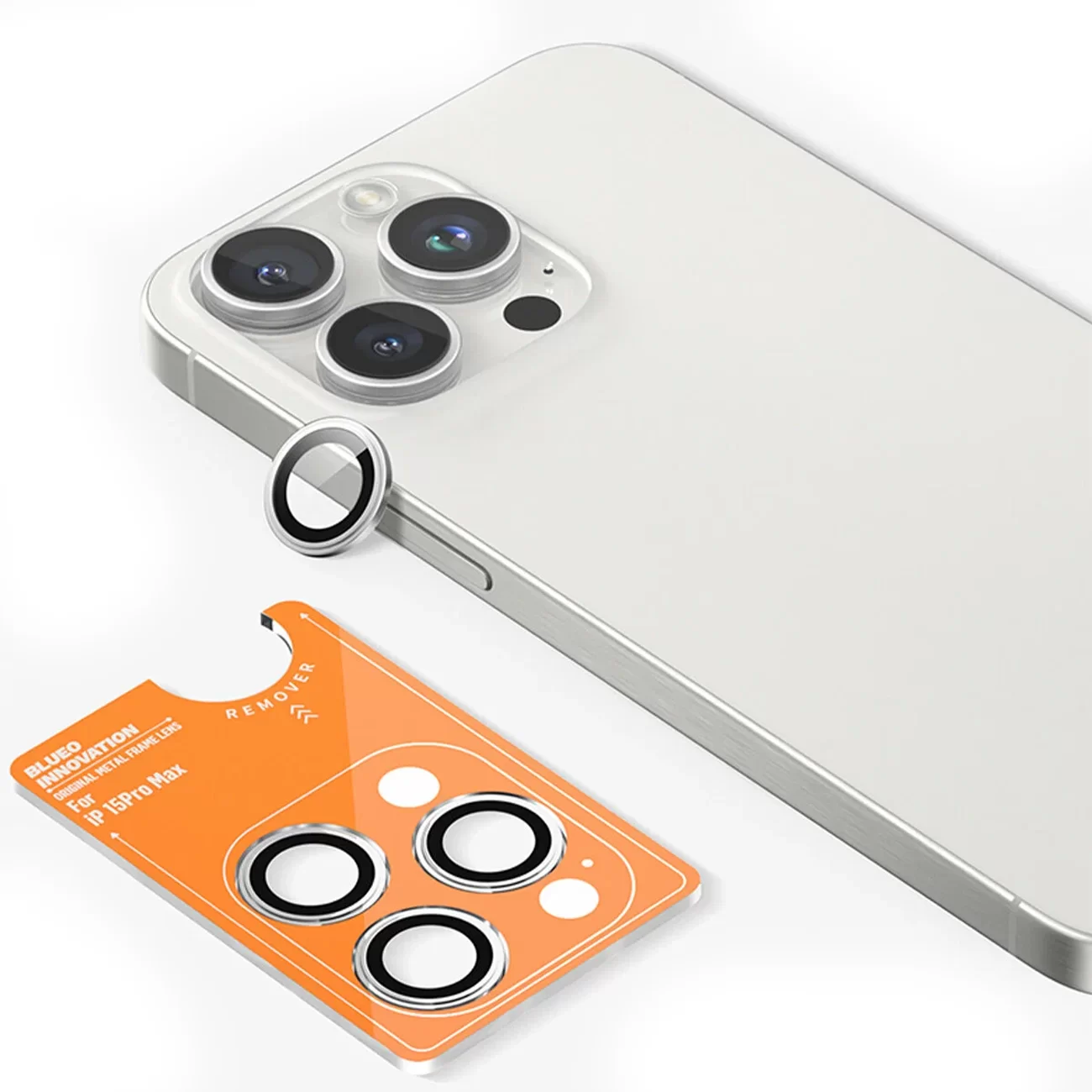 Защитное стекло BlueO Camera Lens Armor Metal Blue для iPhone 15 Pro Max