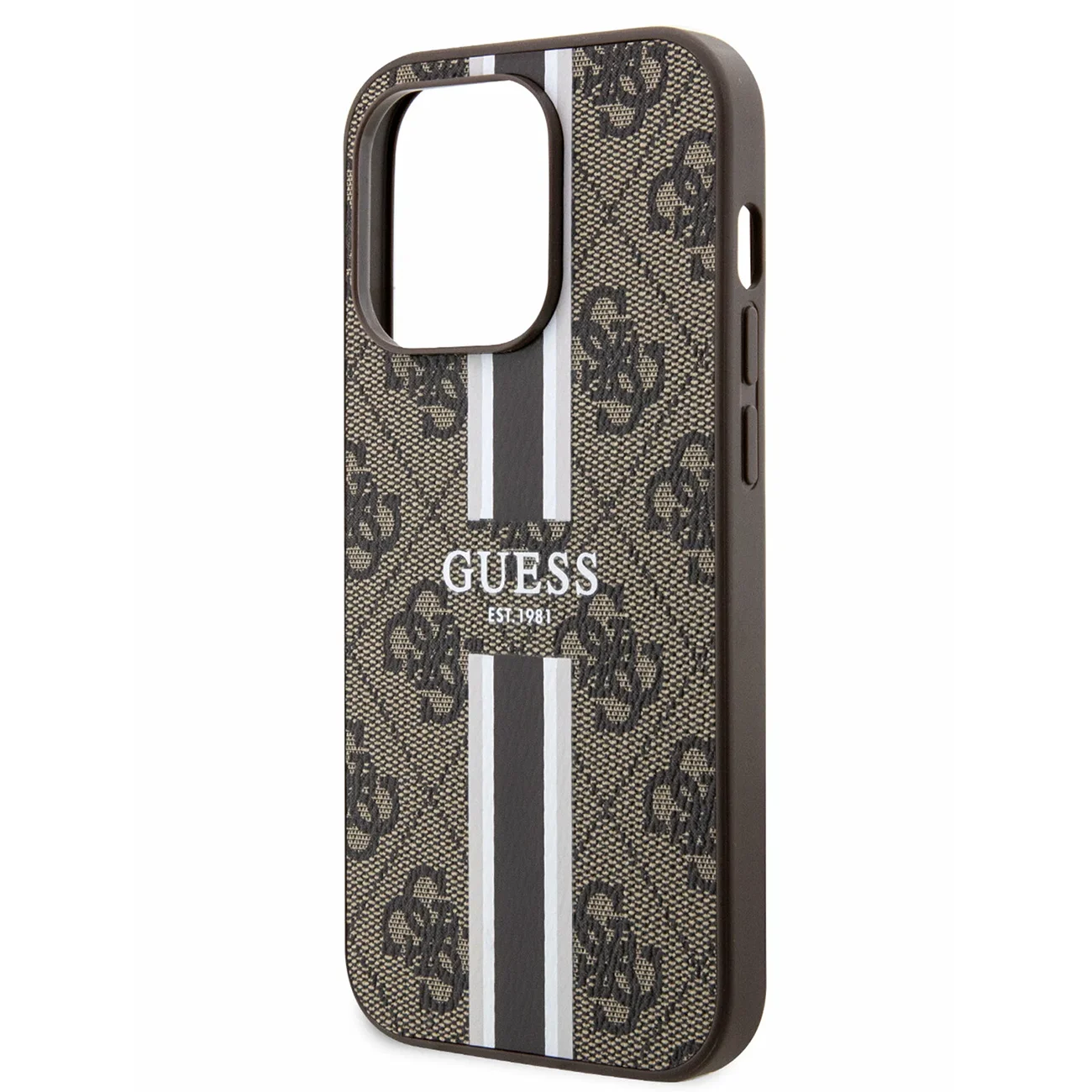 Чехол Guess PU 4G Stripes Hard Brown (MagSafe) для iPhone 15 Pro Max