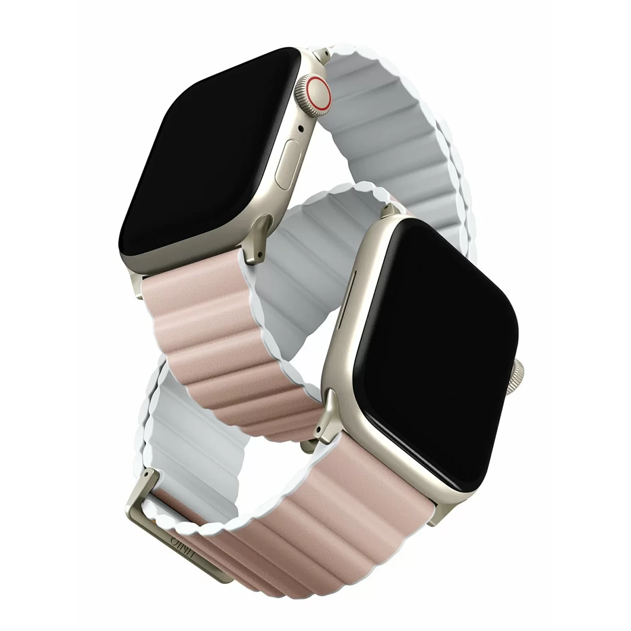 Ремешок Uniq Revix Premium Edition Leather/Silicone Blush Pink/White для Apple Watch 42/44/45/49 мм Ремешок Uniq Revix Premium Edition Leather/Silicone Blush Pink/White для Apple Watch 42/44/45/49 мм