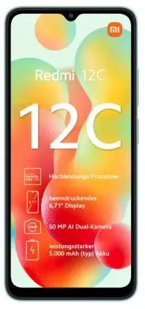 Смартфон Xiaomi Redmi 12C, 3/64 ГБ, мятный