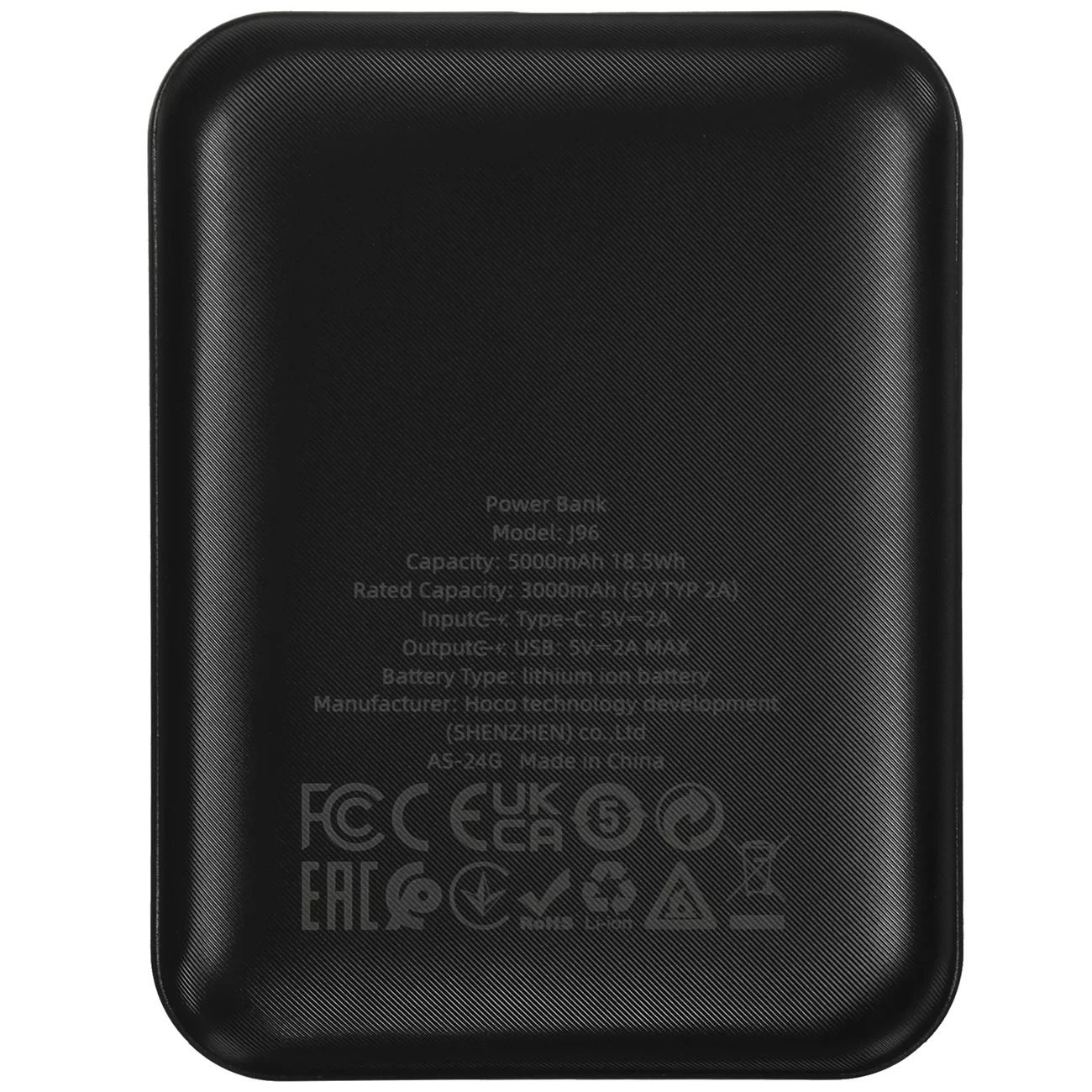 Портативный аккумулятор Hoco J96 Strider, 5000 мА·ч, 10 Вт, USB-A, чёрный