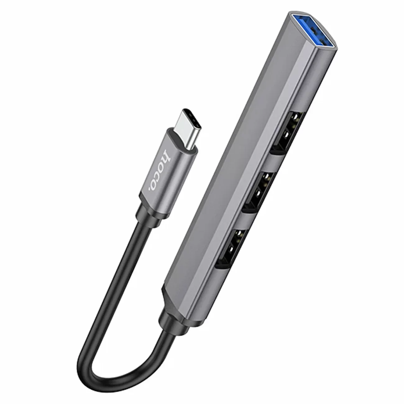 Переходник Hoco HB26, 4-в-1, Type-C (m) на USB 3.0 (f) + 3×USB 2.0 (f), 13 см