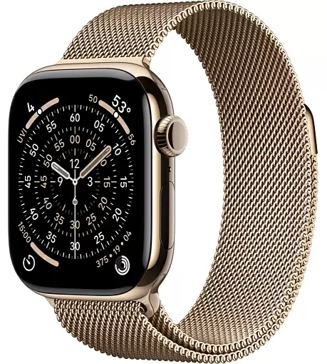 Смарт-часы Apple Watch Series 11, 42 мм, ремешок Titanium Milanese Loop, Золотой / Gold