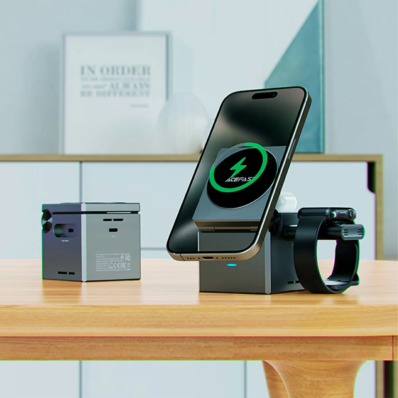 Магнитный автомобильный держатель AceFast 2-в-1 с беспроводной зарядкой magsafe, 17,5 Вт D18 Магнитный автомобильный держатель AceFast 2-в-1 с беспроводной зарядкой magsafe, 17,5 Вт D18