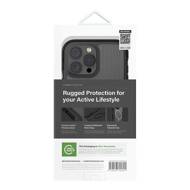 Чехол Uniq Combat Life для iPhone 16 Pro Max Чёрный (MagSafe)