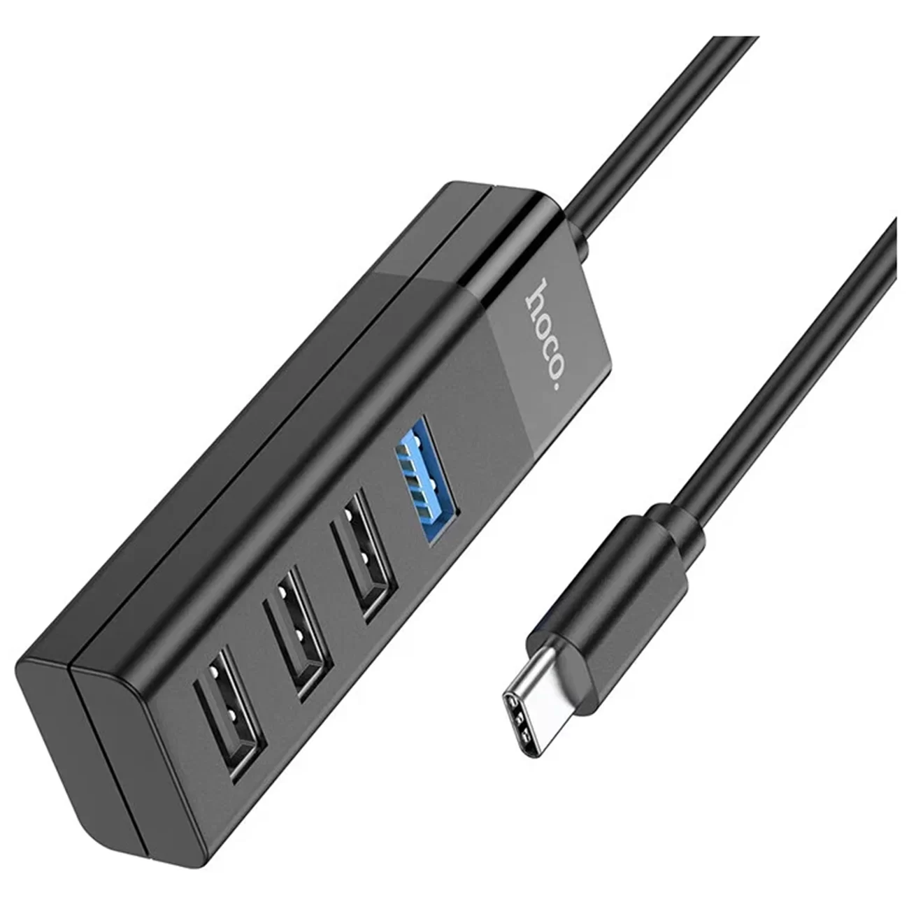 Переходник Hoco HB25 Easy Mix, Type-C на 1×USB 3.0 + 3×USB 2.0, 30 см
