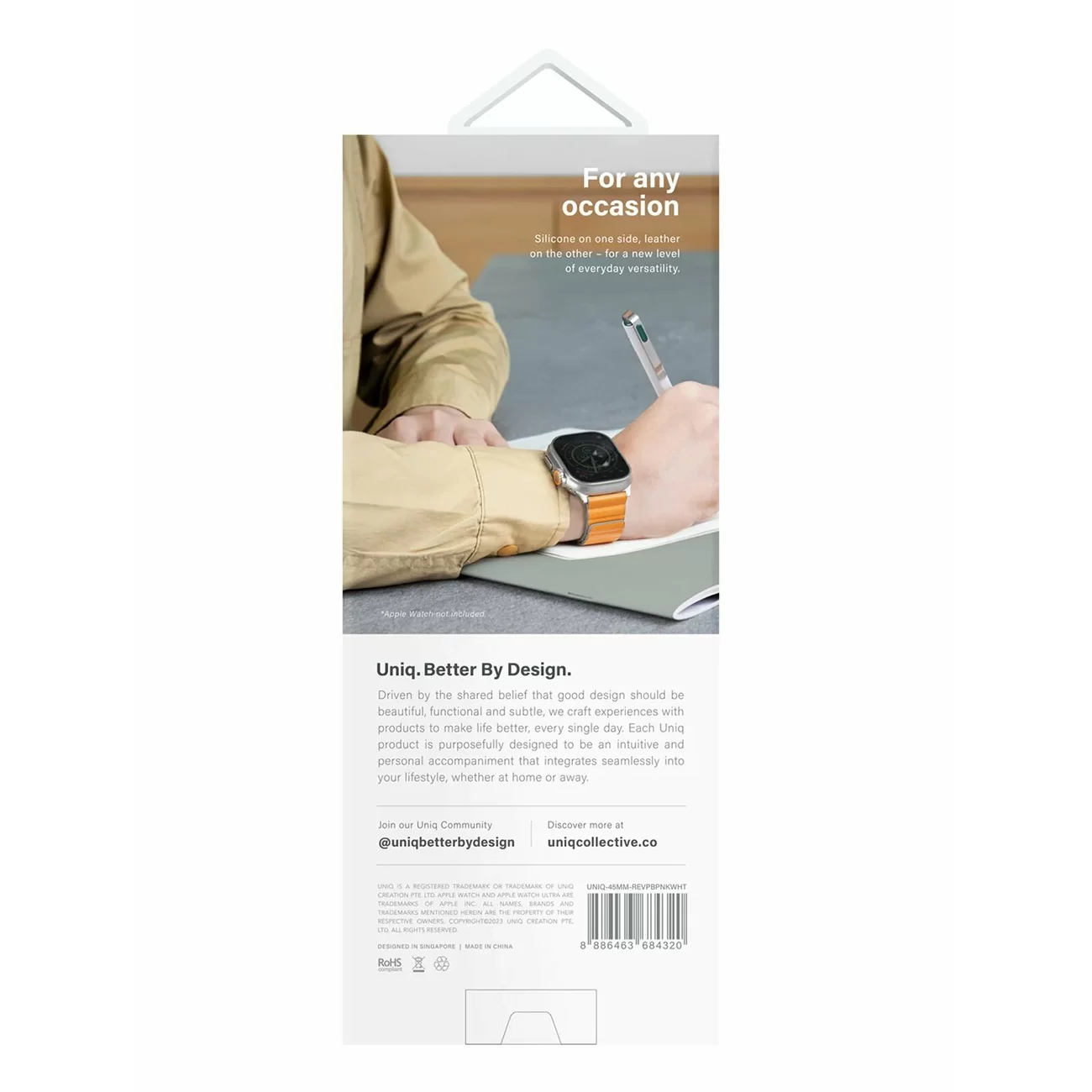 Ремешок Uniq Revix Premium Edition Leather/Silicone Blush Pink/White для Apple Watch 42/44/45/49 мм Ремешок Uniq Revix Premium Edition Leather/Silicone Blush Pink/White для Apple Watch 42/44/45/49 мм