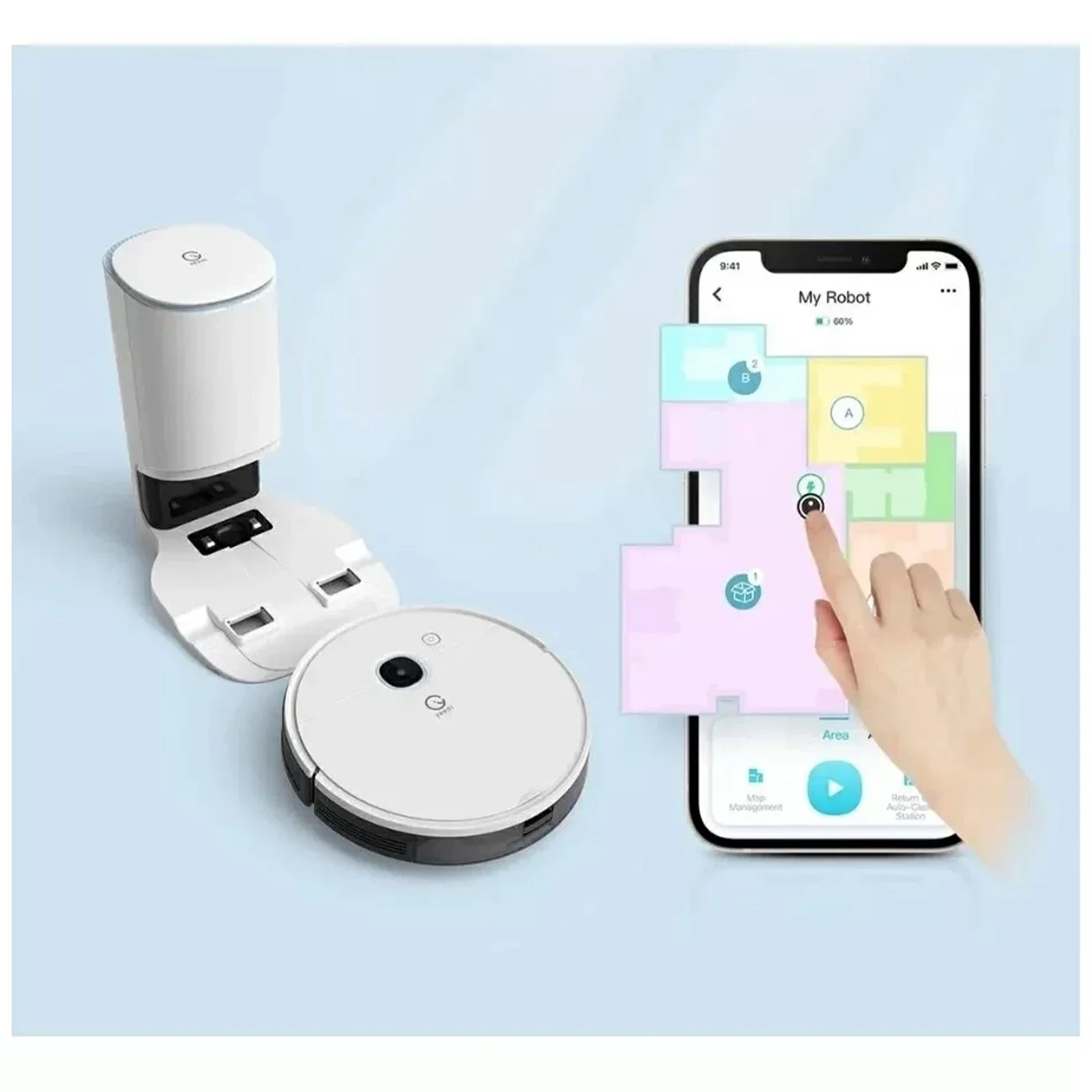 Робот-пылесос Yeddi Vac Station, белый Робот-пылесос Yeddi Vac Station, белый