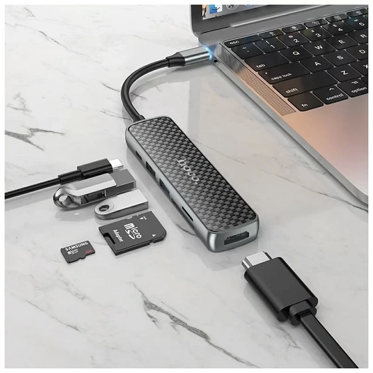 Адаптер 6 в 1 60W Type-C HB24