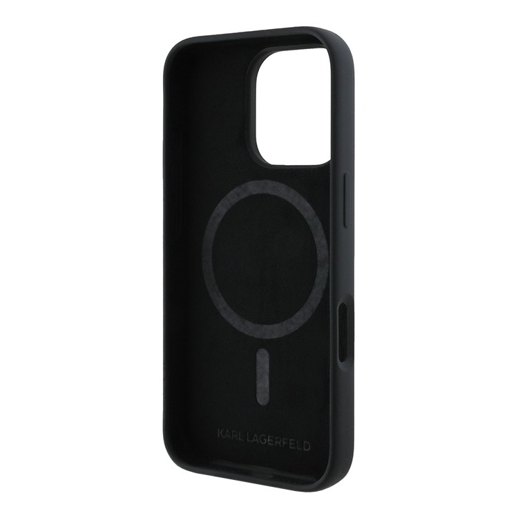 Чехол Karl Lagerfeld Liquid Silicone NFT Karl & Choupette Heads Hard для iPhone 16 Чёрный (MagSafe)