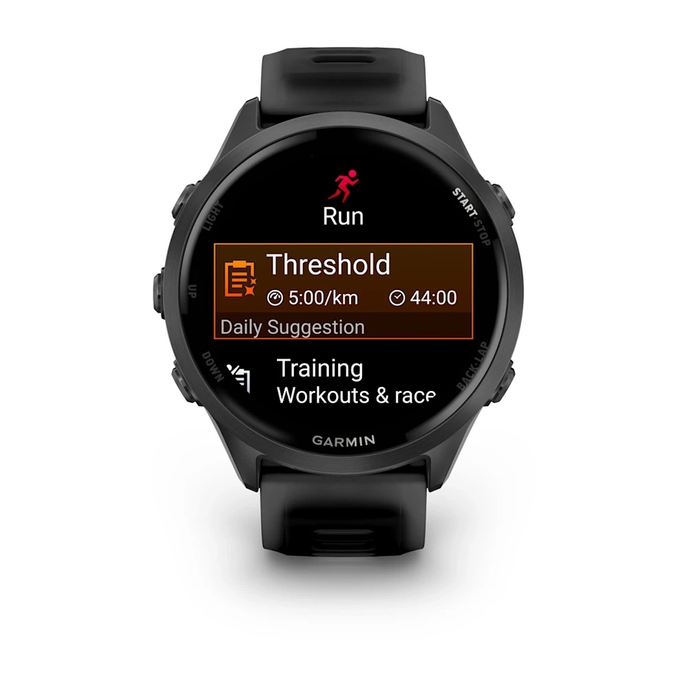 Спортивные часы Garmin Forerunner 570, 42 мм, Slate Gray Aluminum Translucent Black / Black / Translucent Indigo (Черный)