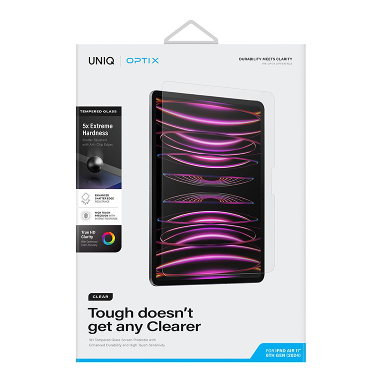 Стекло защитное Uniq для iPad Air 11 (2024/2025) OPTIX Clear (+installer)