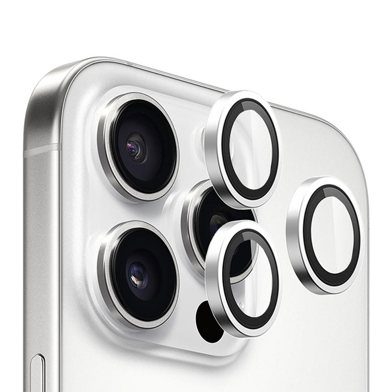 Защитное стекло BlueO Camera Lens Armor Aluminum Silver для iPhone 16 Pro/16 Pro Max
