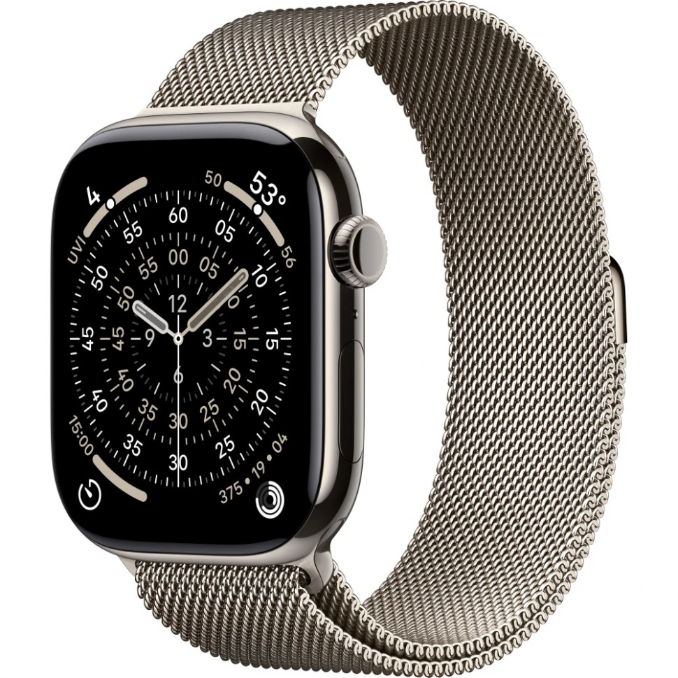 Смарт-часы Apple Watch Series 11, 46 мм, ремешок Titanium Milanese Loop, Натуральный / Natural
