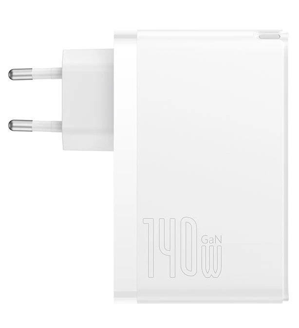Сетевое зарядное устройство Baseus CCGP100202, 140 Вт, 2×USB-C + USB-A, белое