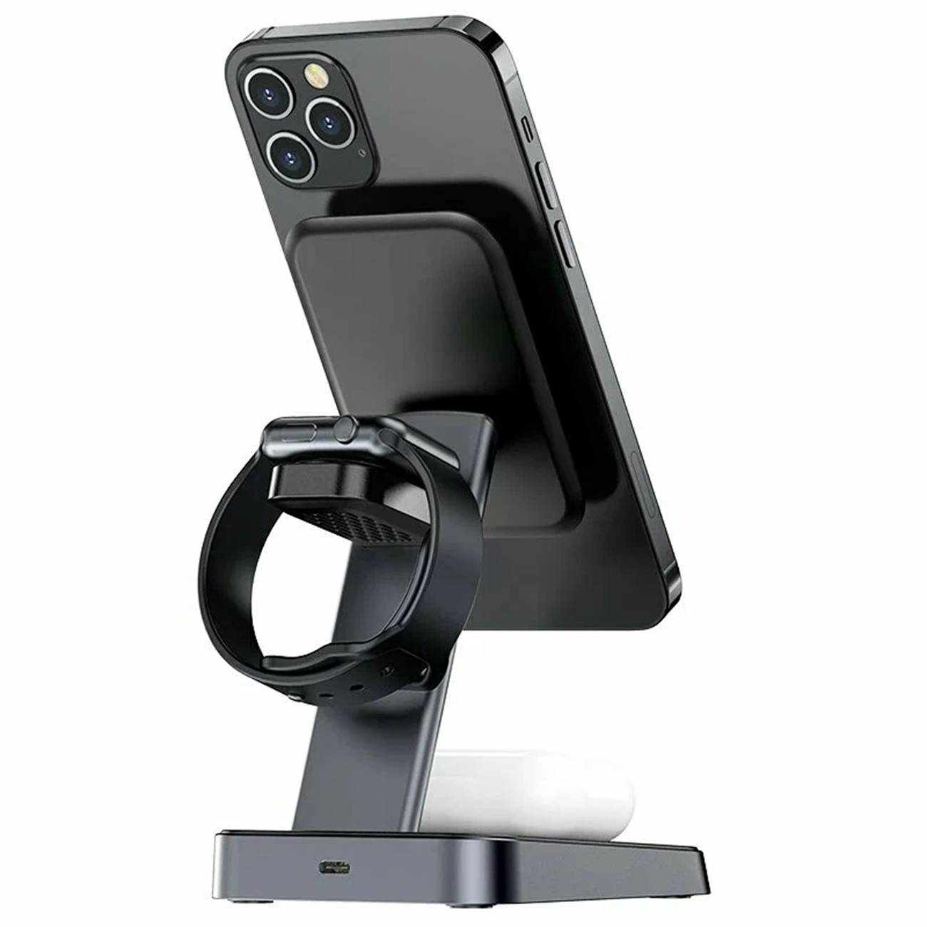 Беспроводная зарядная станция ACEFAST E3, 3 в 1 для iPhone, Apple Watch и AirPods, чёрная