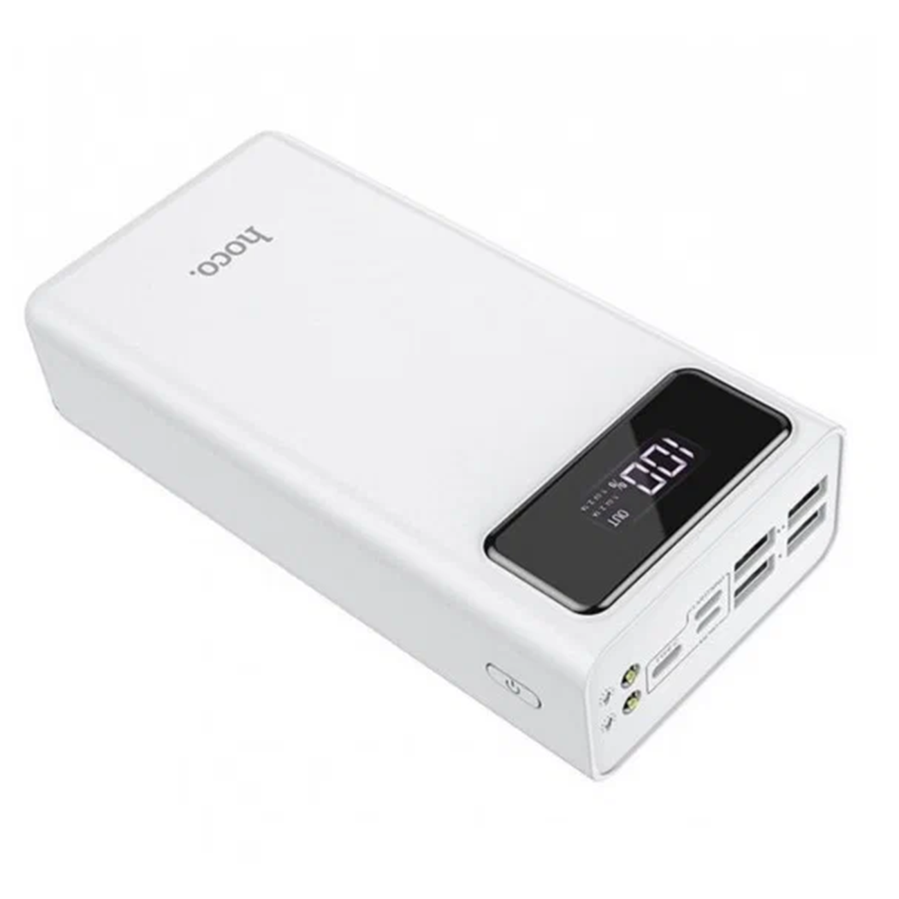 Портативный аккумулятор Hoco J65A, 40000 мА·ч, 4×USB-A, LED-дисплей, фонарик, белый