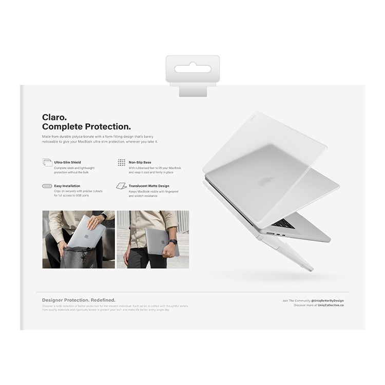 Чехол Uniq HUSK Pro Claro для MacBook Air 15 (2023) Матовый прозрачный