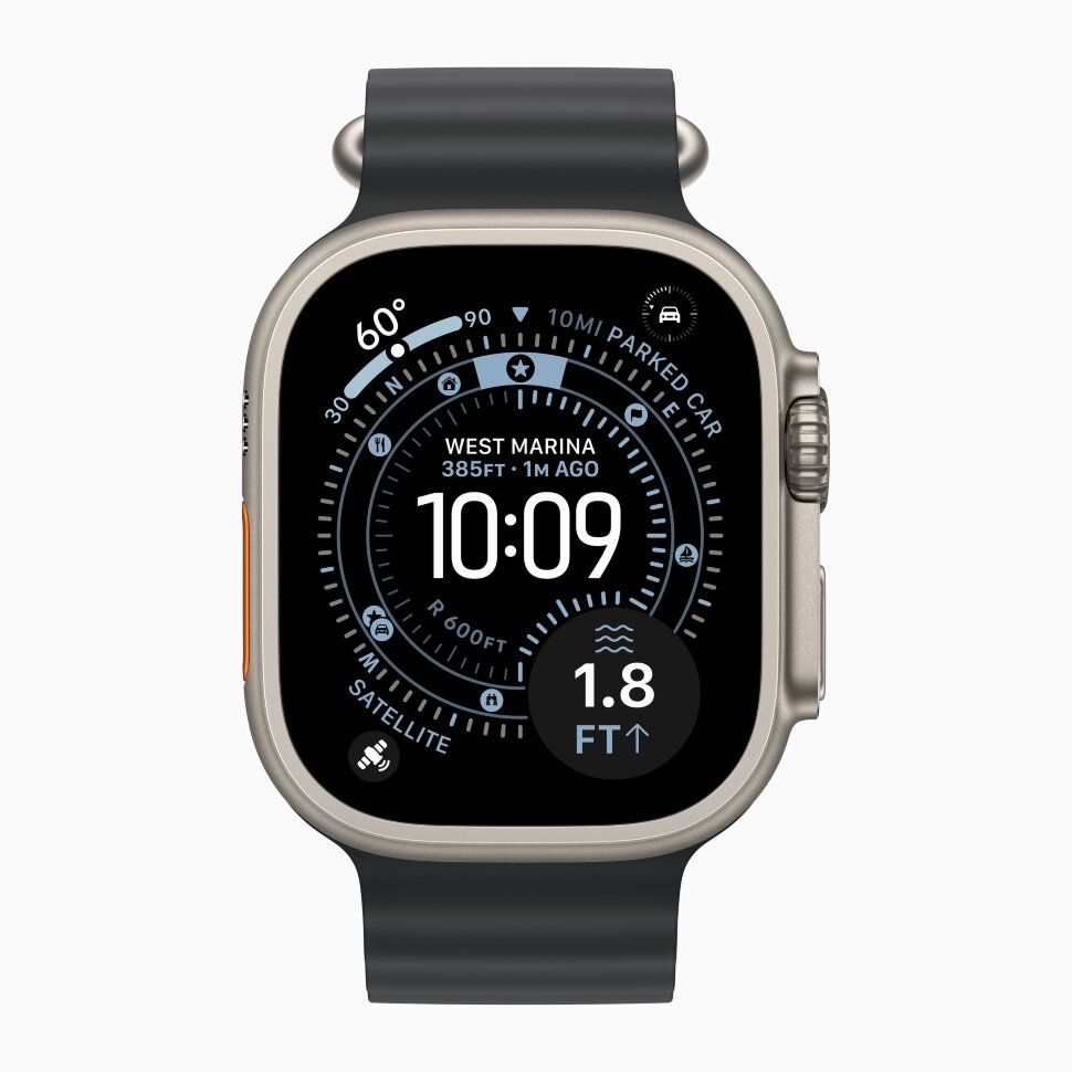 Смарт-часы Apple Watch Ultra 3, 49 мм, ремешок Ocean Band, Натуральный титан / Natural Titanium
