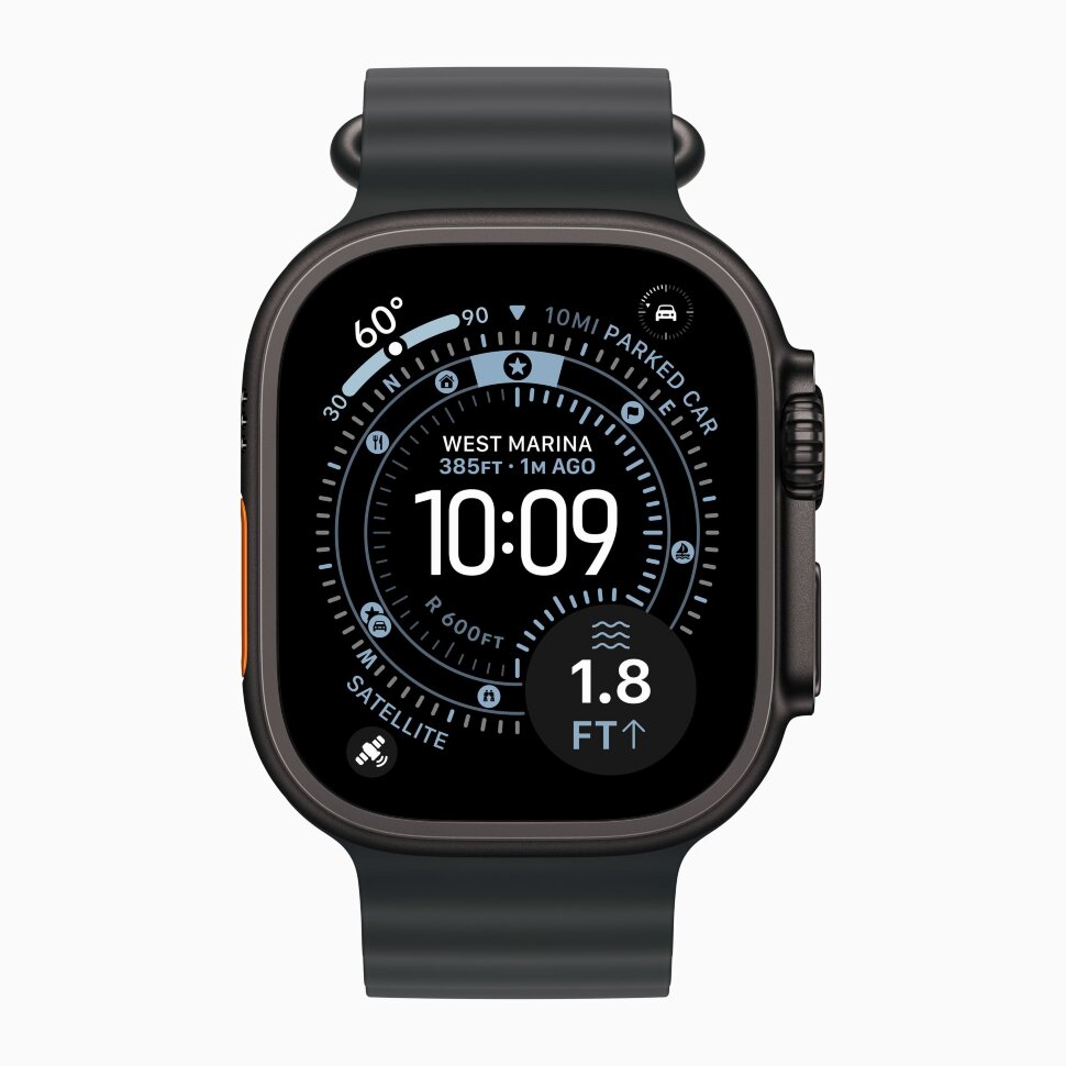 Смарт-часы Apple Watch Ultra 3, 49 мм, ремешок Ocean Band, Чёрный титан / Black Titanium