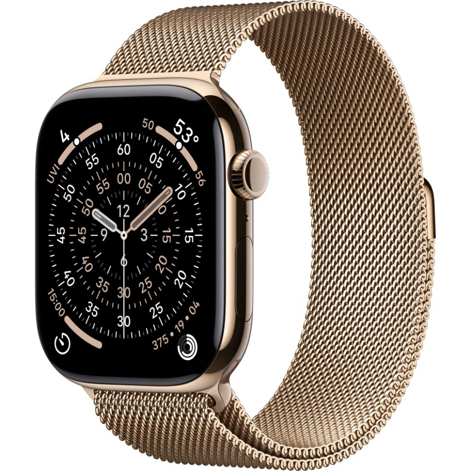 Смарт-часы Apple Watch Series 11, 46 мм, ремешок Titanium Milanese Loop, Золотой / Gold