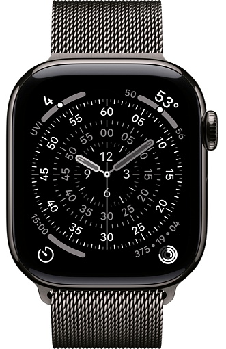 Смарт-часы Apple Watch Series 11, 42 мм, ремешок Titanium Milanese Loop, Сланцевый / Slate