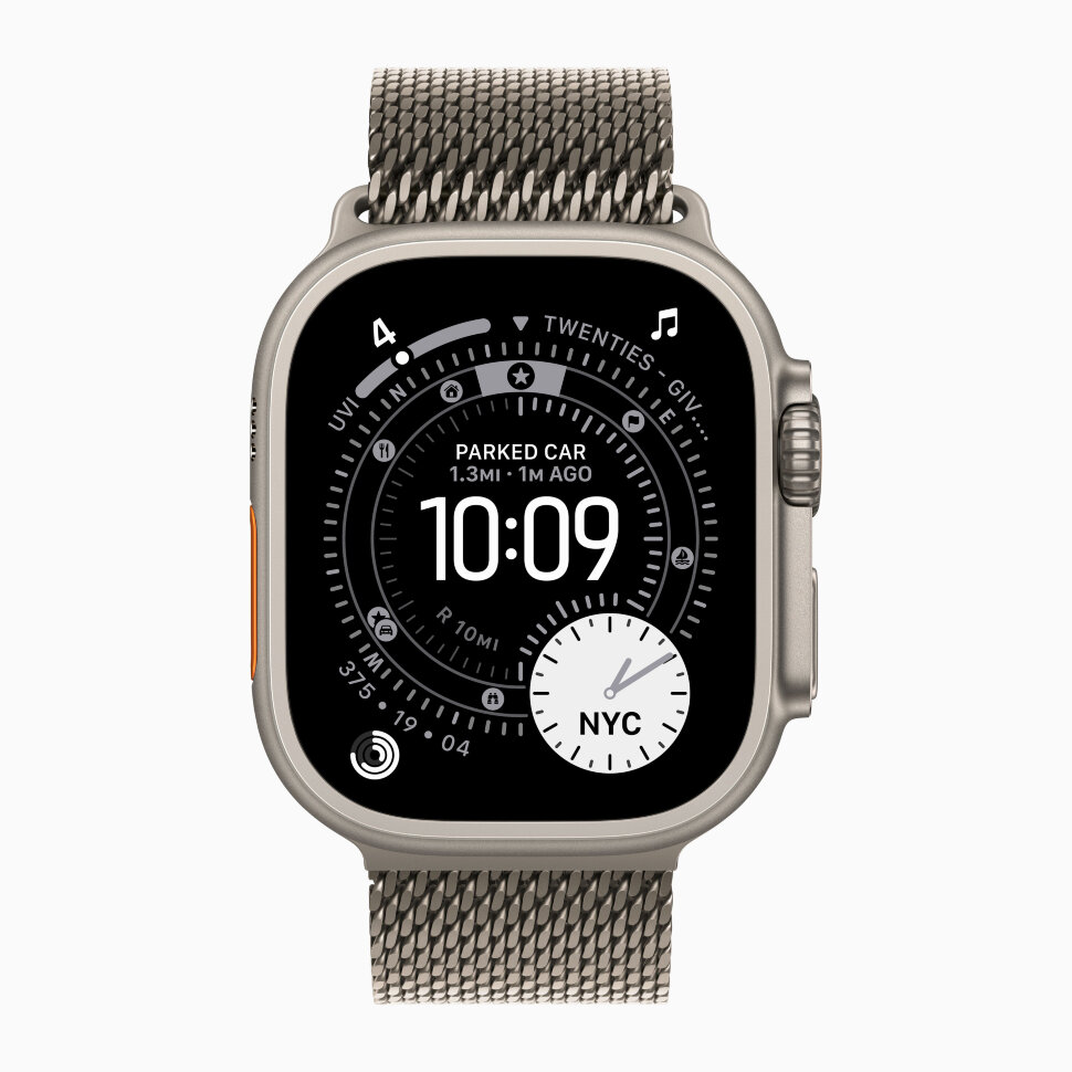 Смарт-часы Apple Watch Ultra 3, 49 мм, ремешок Titanium Milanese Loop, Натуральный титан / Natural Titanium