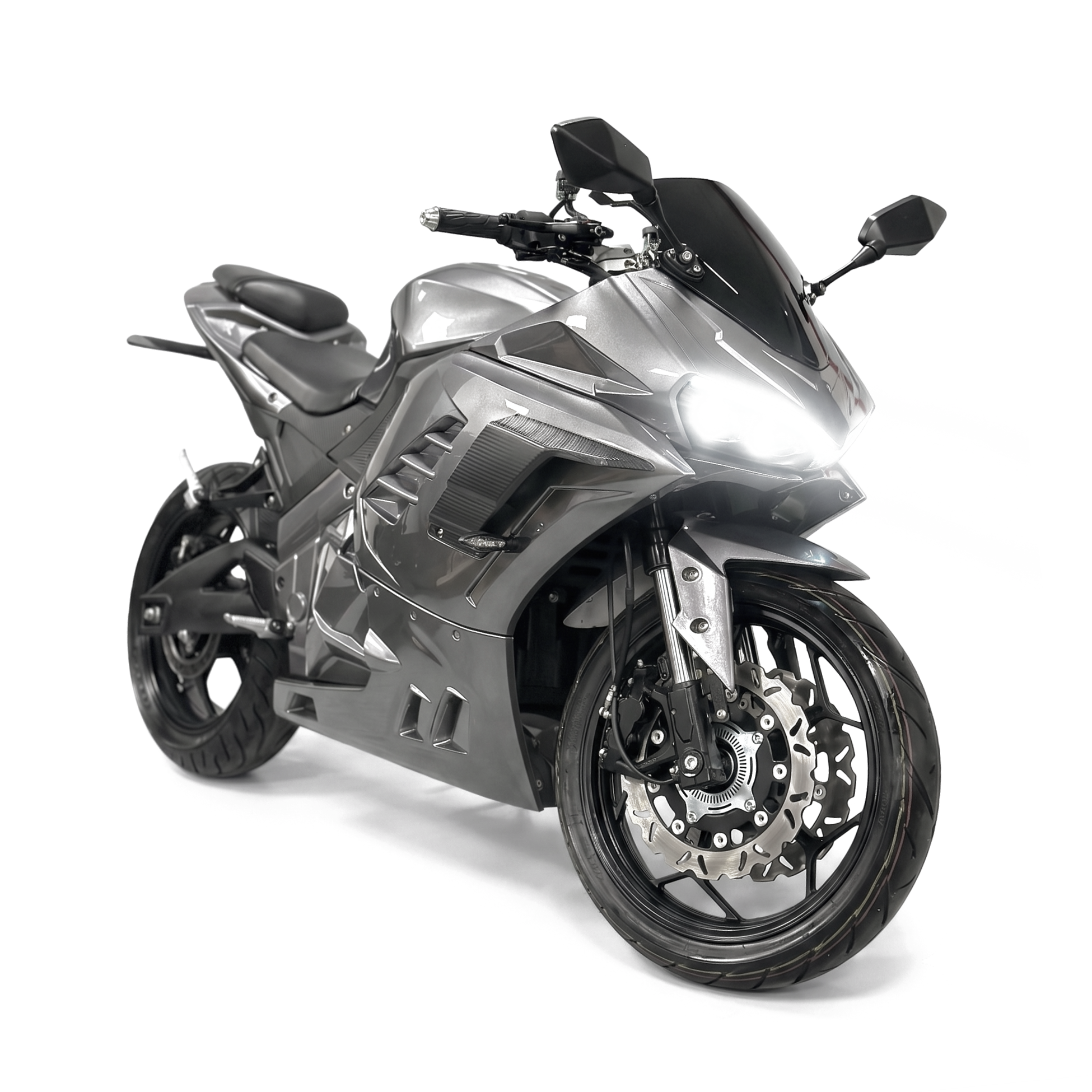 Электромотоцикл Ducati Panigale 2026, Серебристый, 8 кВт, аккумулятор 120 А·ч