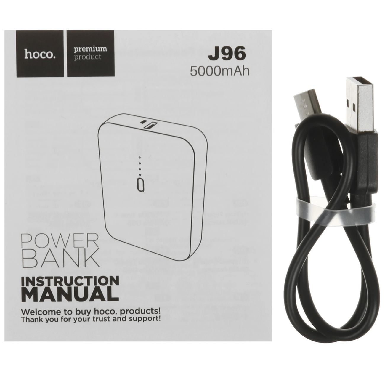 Портативный аккумулятор Hoco J96 Strider, 5000 мА·ч, 10 Вт, USB-A, чёрный