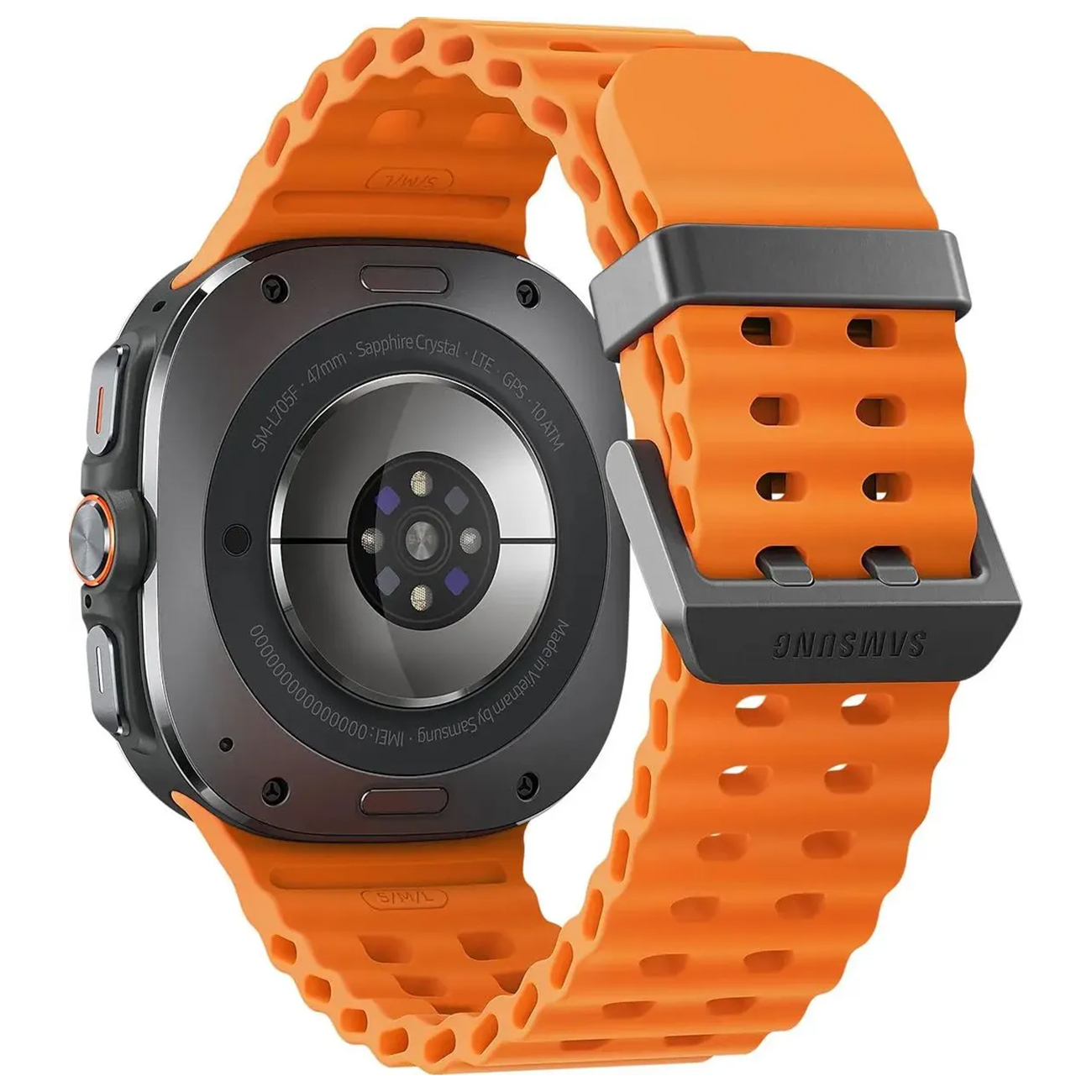 Умные часы Samsung Galaxy Watch Ultra 47 мм Wi-Fi + LTE, Серый титан, Ремешок Оранжевый